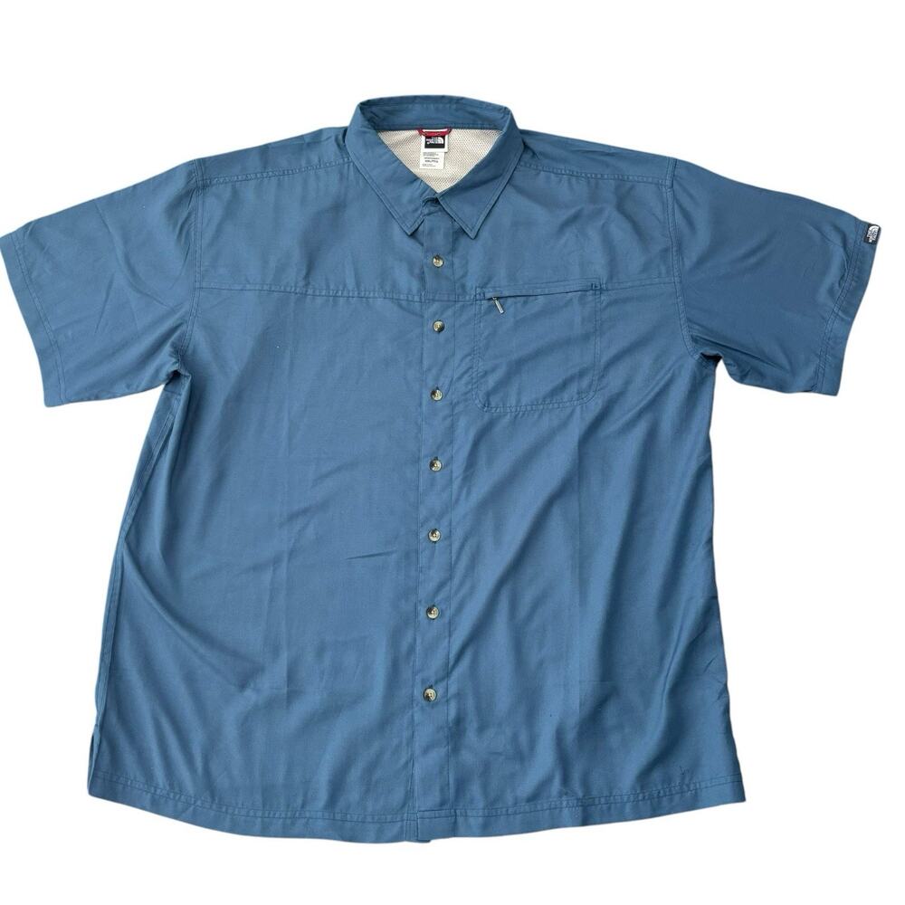 The North Face Mens Short Sleeve LIGHTRANGE Breathable UPF Shirt XXL Blue
